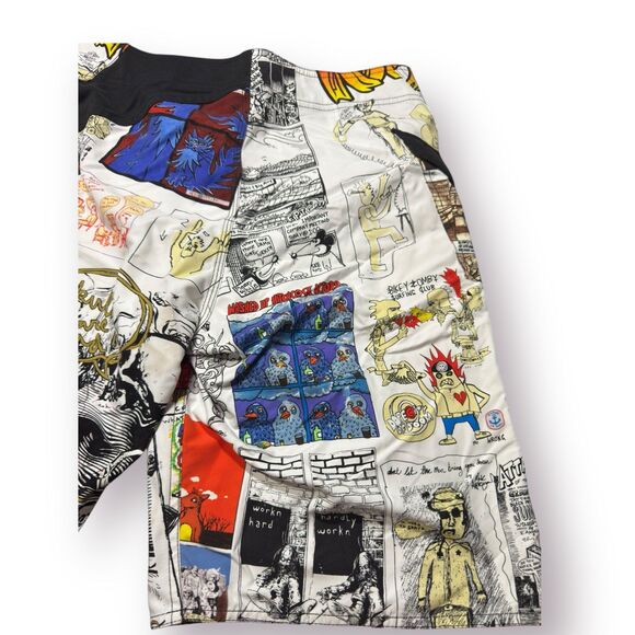 Volcom Comic Book Board Shorts Size 33" Swim Trunks Retro Beach Shorts Y2K BNWT - Picture 7 of 10